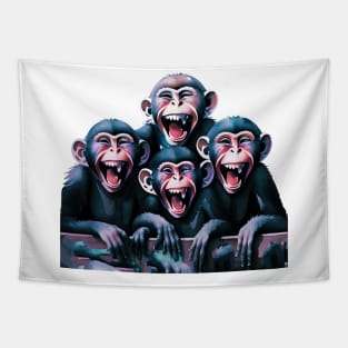 smiling monkeys Tapestry