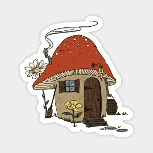 Dreaming in the Fungi Forest: A Vintage Gardening Lover's Experience in a Cottagecore Aesthetic Mushroom Hut Magnet