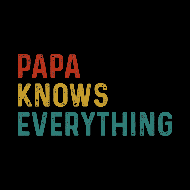 Papa Knows Everything Great Gift for Dad Father,Papa by CoApparel