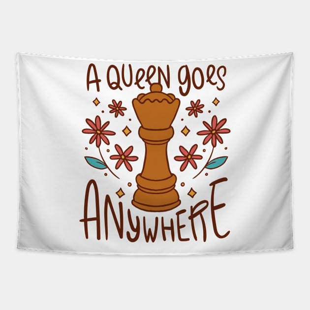 A Queen Goes Anywhere P Tapestry by LindenDesigns