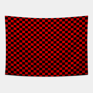 Checkered Red And Black Tapestry