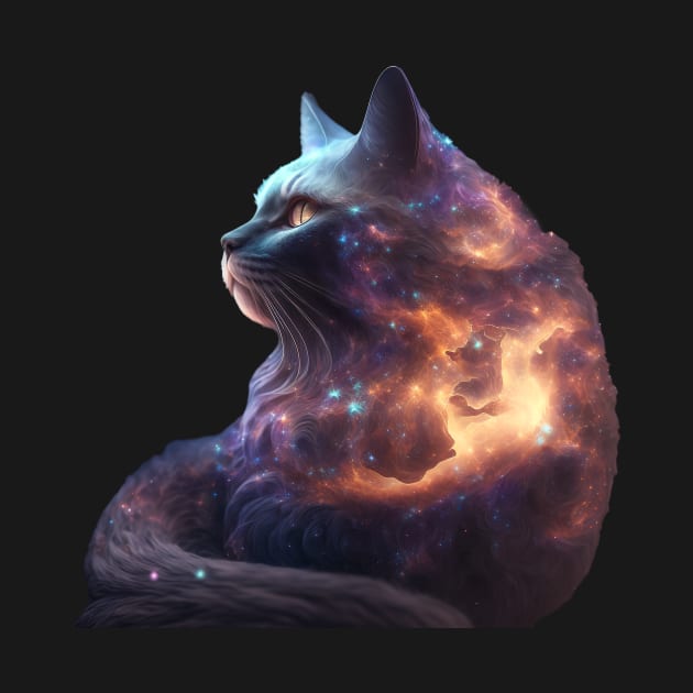 Galaxies, Nebulae and Stars in Cat Shape by HappysSpace