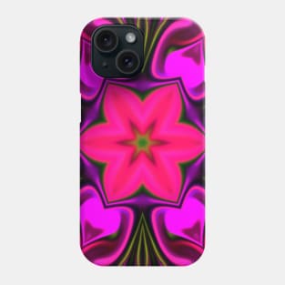 Psychedelic Hippie Flower Pink Purple and Black Phone Case