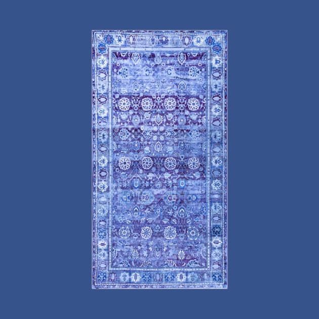 18th Century Isfahan Persian Rug Pattern in Blue by bragova