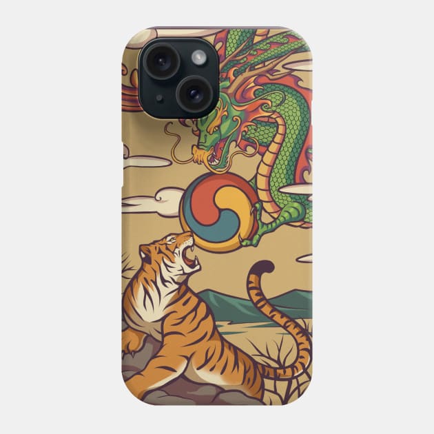 Tiger vs Dragon Phone Case by KucingKecil