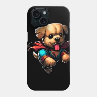 Superhero retro puppy dog Phone Case