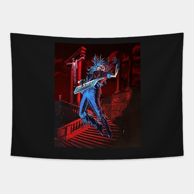 Keytar Hero (red) Tapestry by basementgalaxy