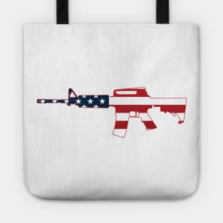 AR-15 Stars & Stripes Rifle Silhouette Tote