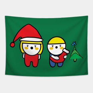 Merry Christmas from twins Tapestry