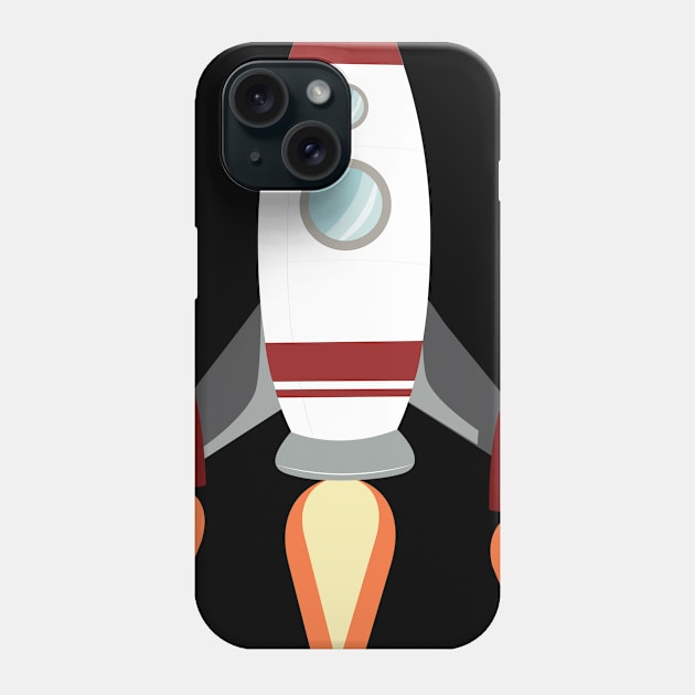 Red retro starship Phone Case by TTL