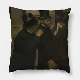 Portraits at the Stock Exchange by Edgar Degas Pillow