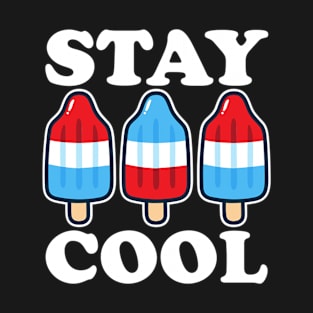 Stay Cool 4th July Popsicle Shirt Boys Men USA Flag American T-Shirt