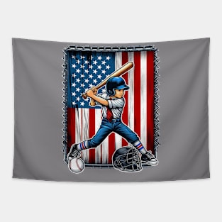 American Flag Baseball Shirt Kids Boy Men Patriotic Tapestry