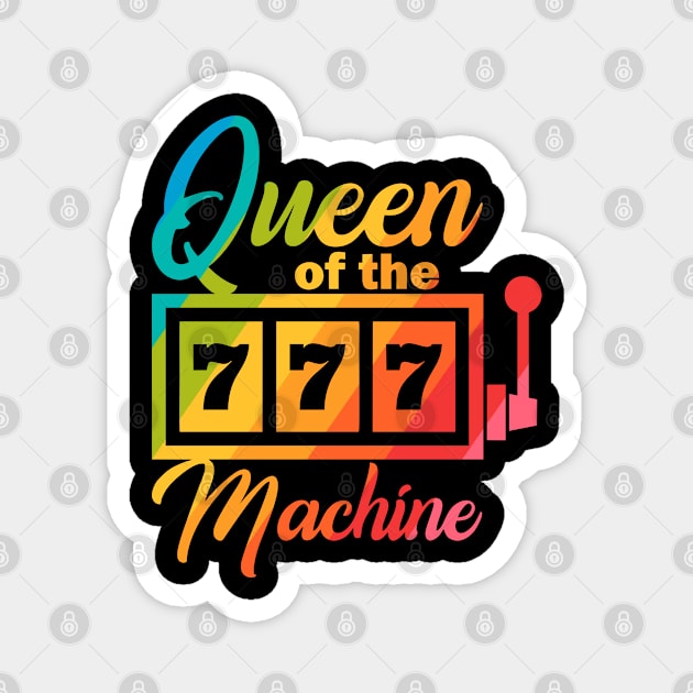 Queen Of The Slot Machine Jackpot Rainbow Style Magnet by Ubold