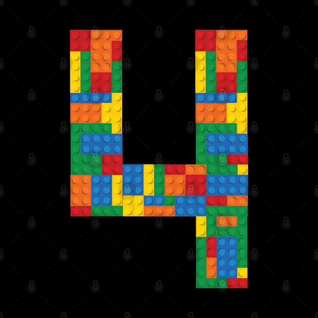 4th Birthday Building Blocks by cacostadesign