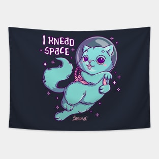 Space cat pun I knead space Tapestry