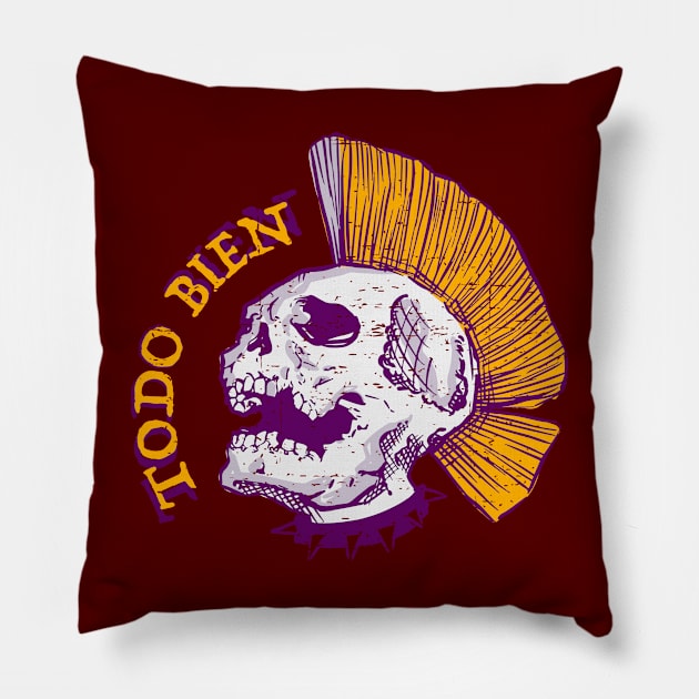 Todo Bien - Ground Design - Skull logo Pillow by verde