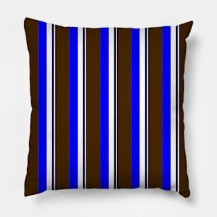 Blue, white and brown Stripes Pillow