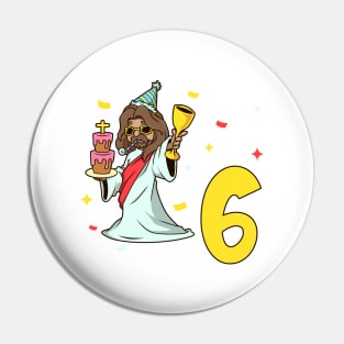 I am 6 with Jesus - kids birthday 6 years old Pin