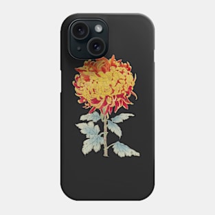 Red and Gold Chrysanthemum - Hasegawa - Traditional Japanese style - Botanical Illustration Phone Case