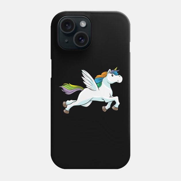 Unicorn with Wings Phone Case by Markus Schnabel