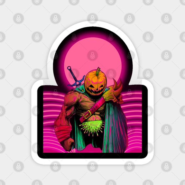 PUMPKIN WARRIOR Magnet by OXVIANART