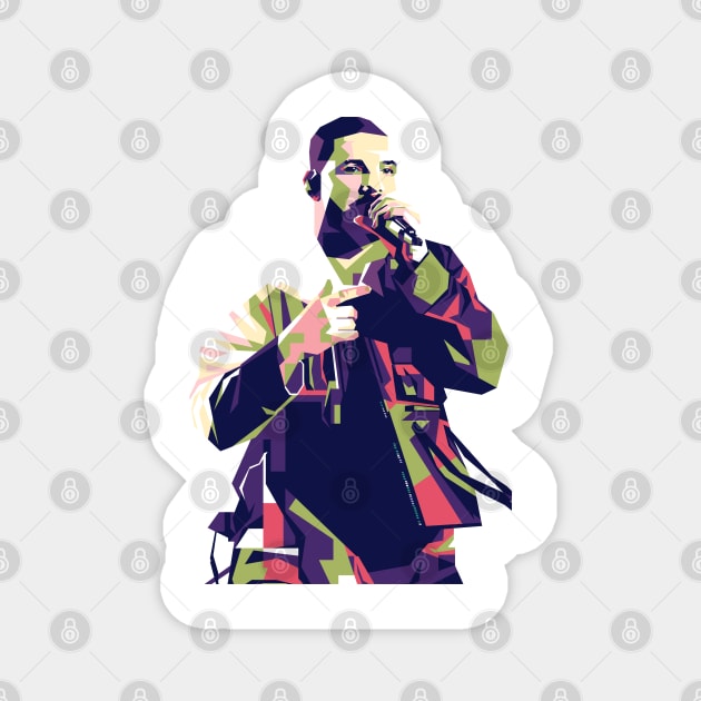 Drake pop art style Magnet by Sterelax Studio