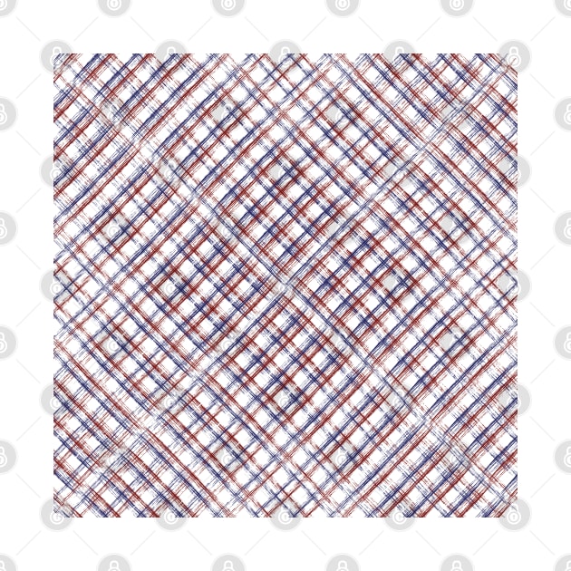 Thin Lines Blue Red White Plaid by PSCSCo