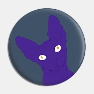 Purple Sphynx Cat Pin