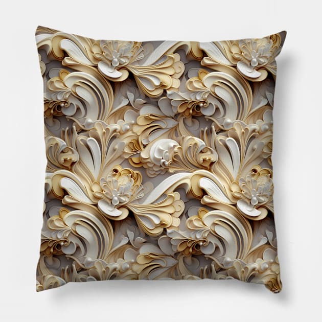 Baroque 3D Design #4 Pillow by MarkColeImaging