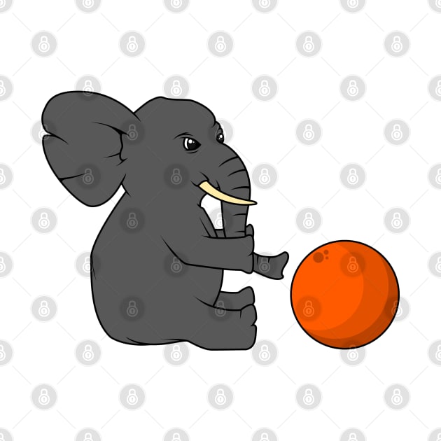 Funny little elephant with a ball by Markus Schnabel