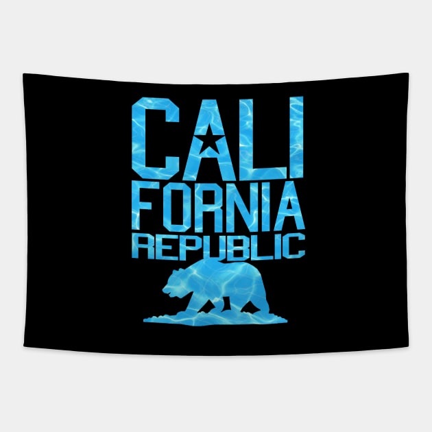 California Republic Bear (ocean version) Tapestry by robotface