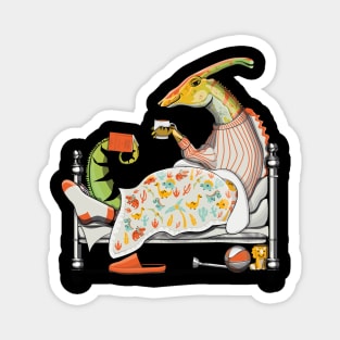 Dinosaur Parasaurolophus in Bed Magnet