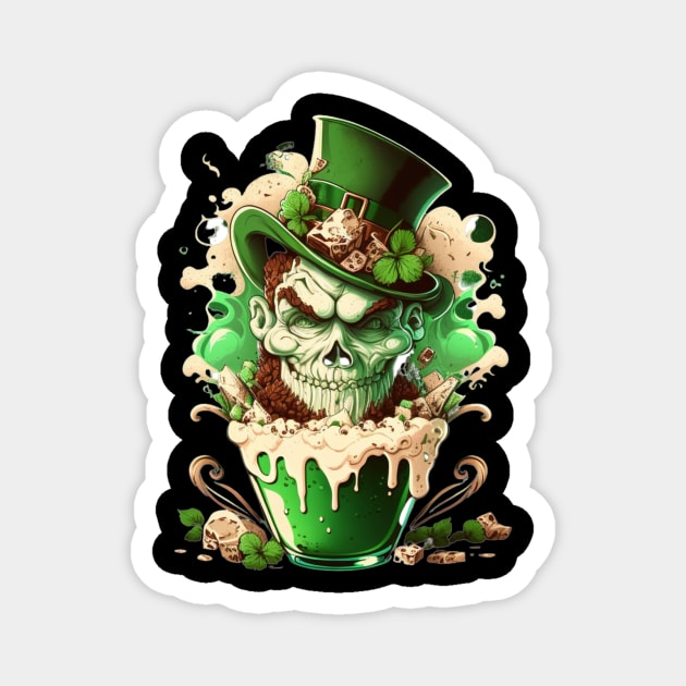 St.Patrick day Leprechaun Scull sugar r-shirt Magnet by presstex.ua@gmail.com