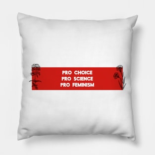 Pro Choice, Pro Science, Pro Feminism Pillow