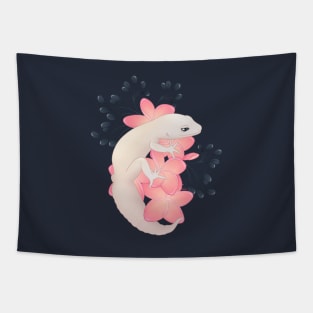 Leopard Gecko, Blizzard, and Frangipani Flowers Tapestry