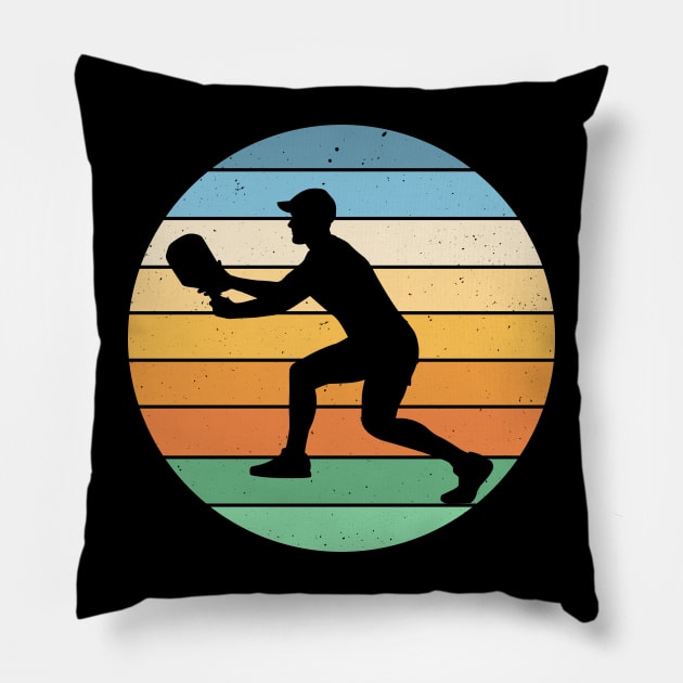 Pickleball Vintage Distressed Retro Player Pillow by valentinahramov