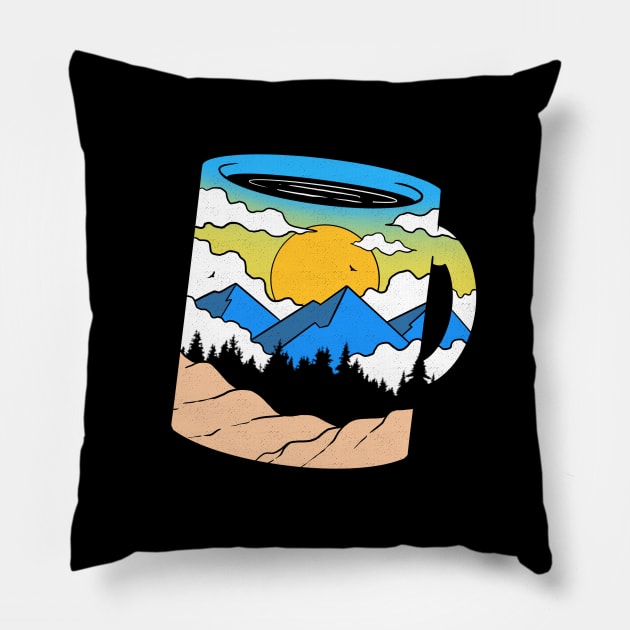 Coffee and Nature Pillow by Artthree Studio