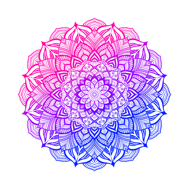 Bi Pride Striped Mandala by JustGottaDraw