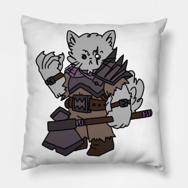 Tabaxi Barbarian Pillow by NathanBenich