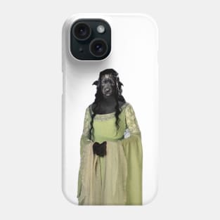 Renaissance Dog Maiden Oil Painting Phone Case