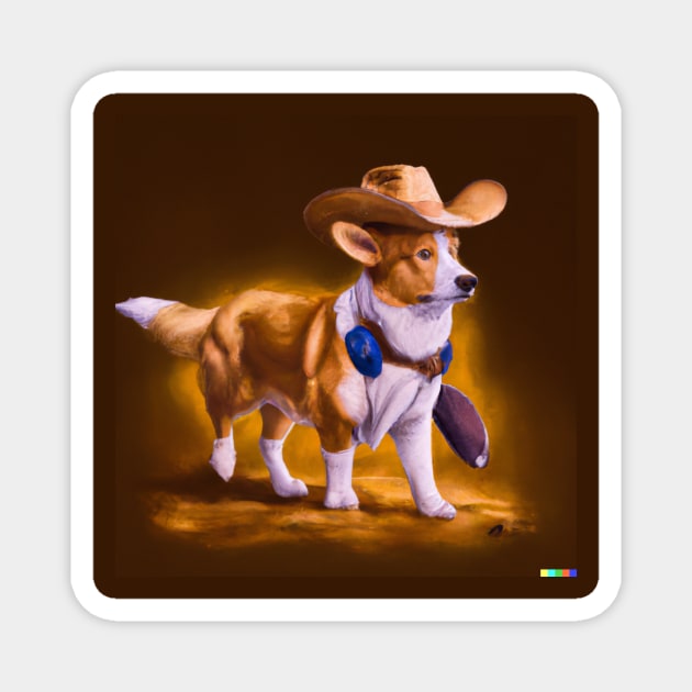 Cowboy Corgi Magnet by GhostlierNation