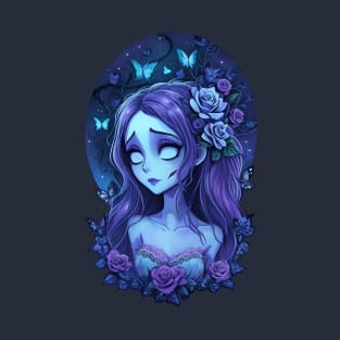 Colorful Corpse Bride and Butterflies T-Shirt