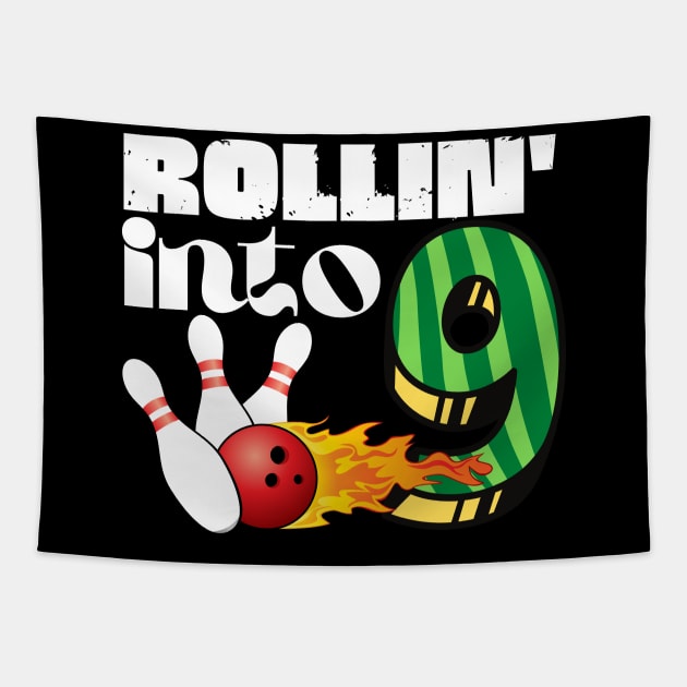 Rollin Into 9 Year Old Birthday Gift Tapestry by Teewyld