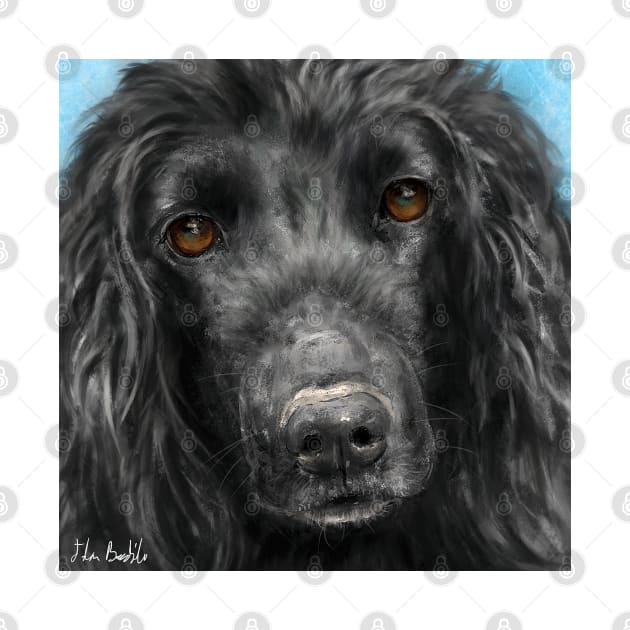 A Painting of a Black Cocker Spaniel with Honey Eyes by ibadishi