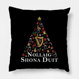 Nollaig Shona Duit Irish Tree Pillow