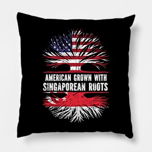 American Grown with Singaporean Roots USA Flag Pillow