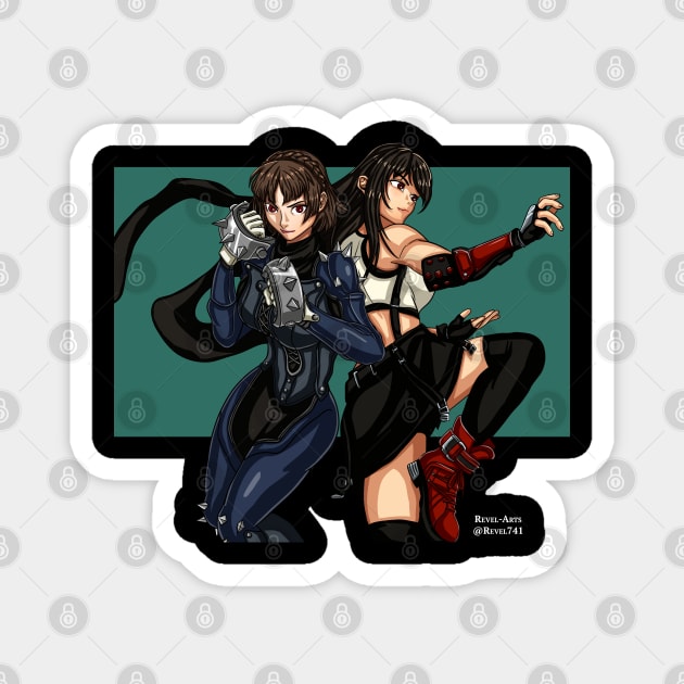 Makoto & Tifa Magnet by Revel-Arts