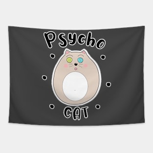 Psycho comic cat Tapestry