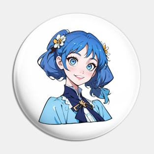 Cute happy anime girl in summer series Pin